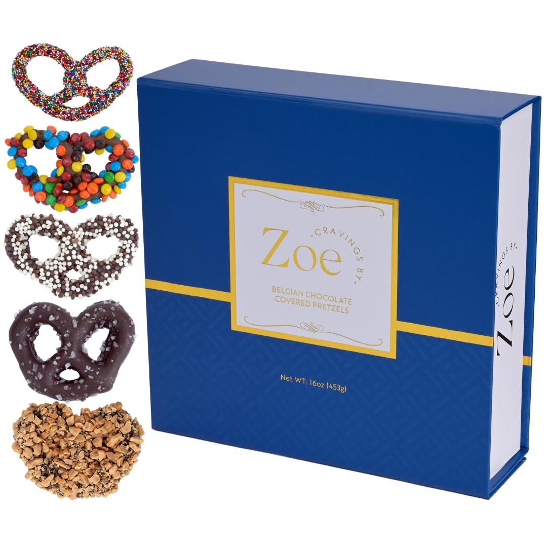 Chocolate Covered Pretzels Navy Gift Box