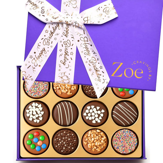 Chocolate Covered Oreos Happy Birthday Purple Gift Box