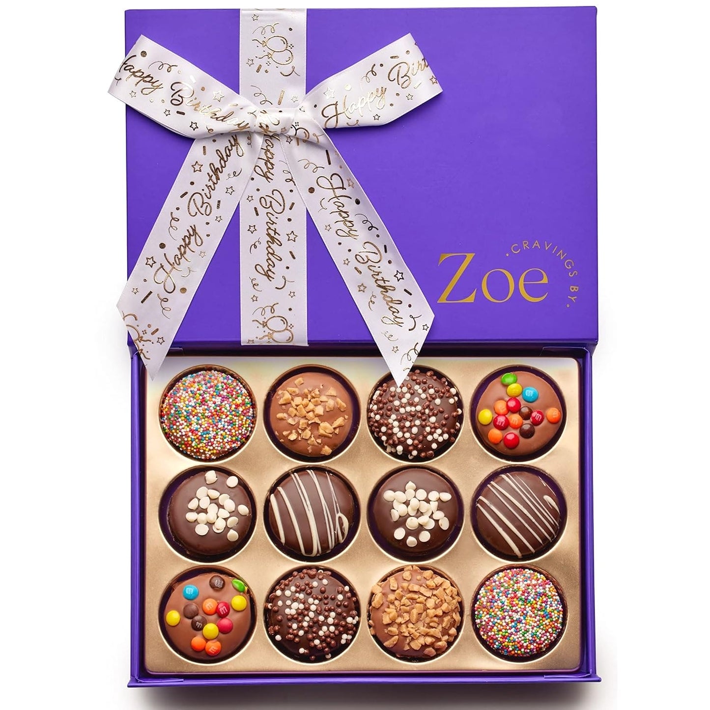 Chocolate Covered Oreos Happy Birthday Purple Gift Box