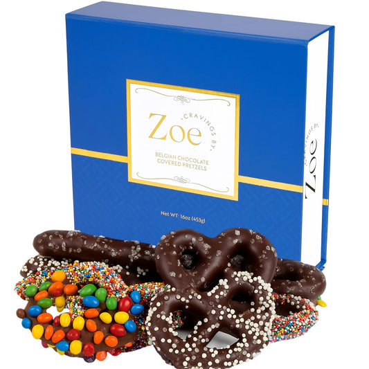 Chocolate Covered Pretzels Navy Gift Box