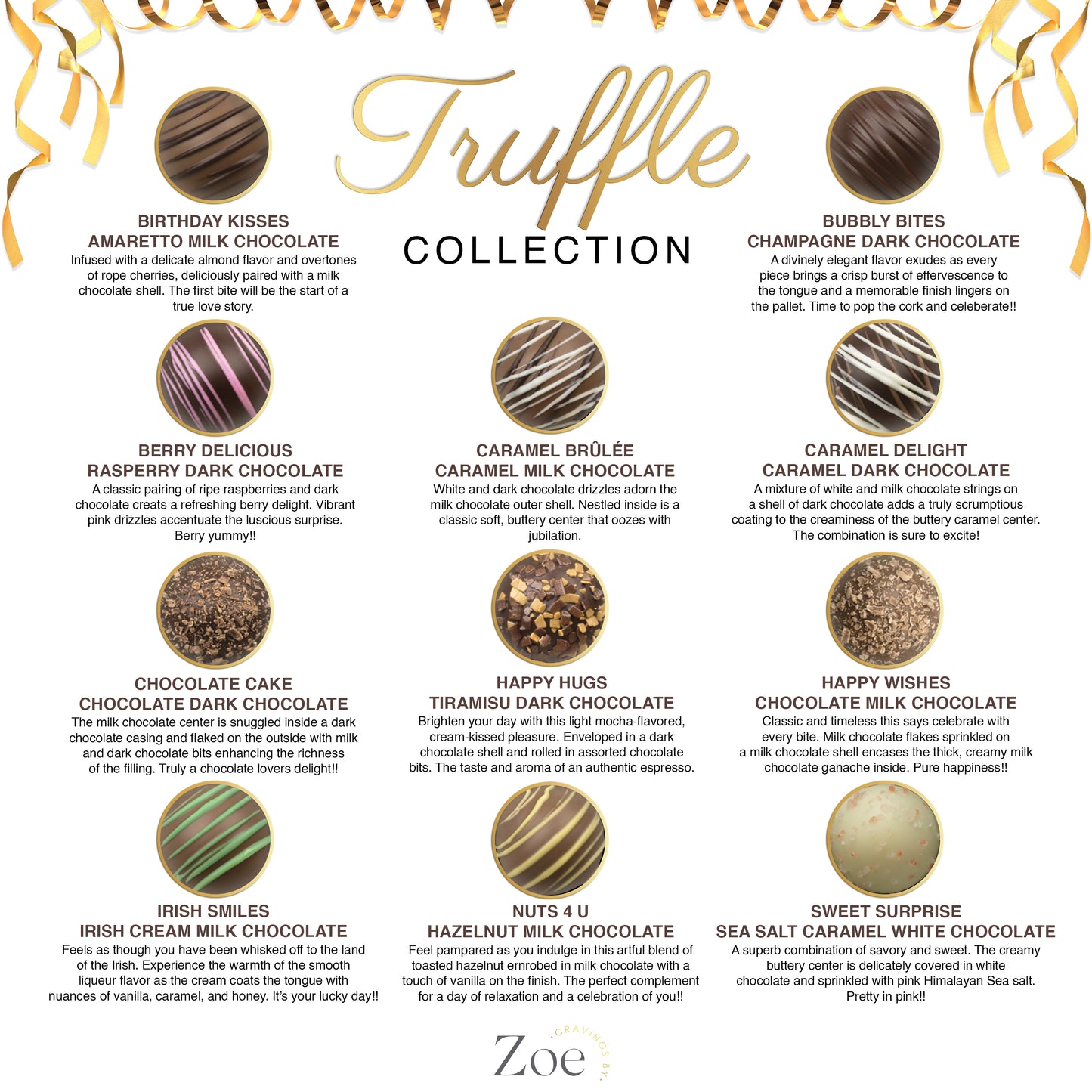 Chocolate Truffles Happy Birthday Purple Gift Box