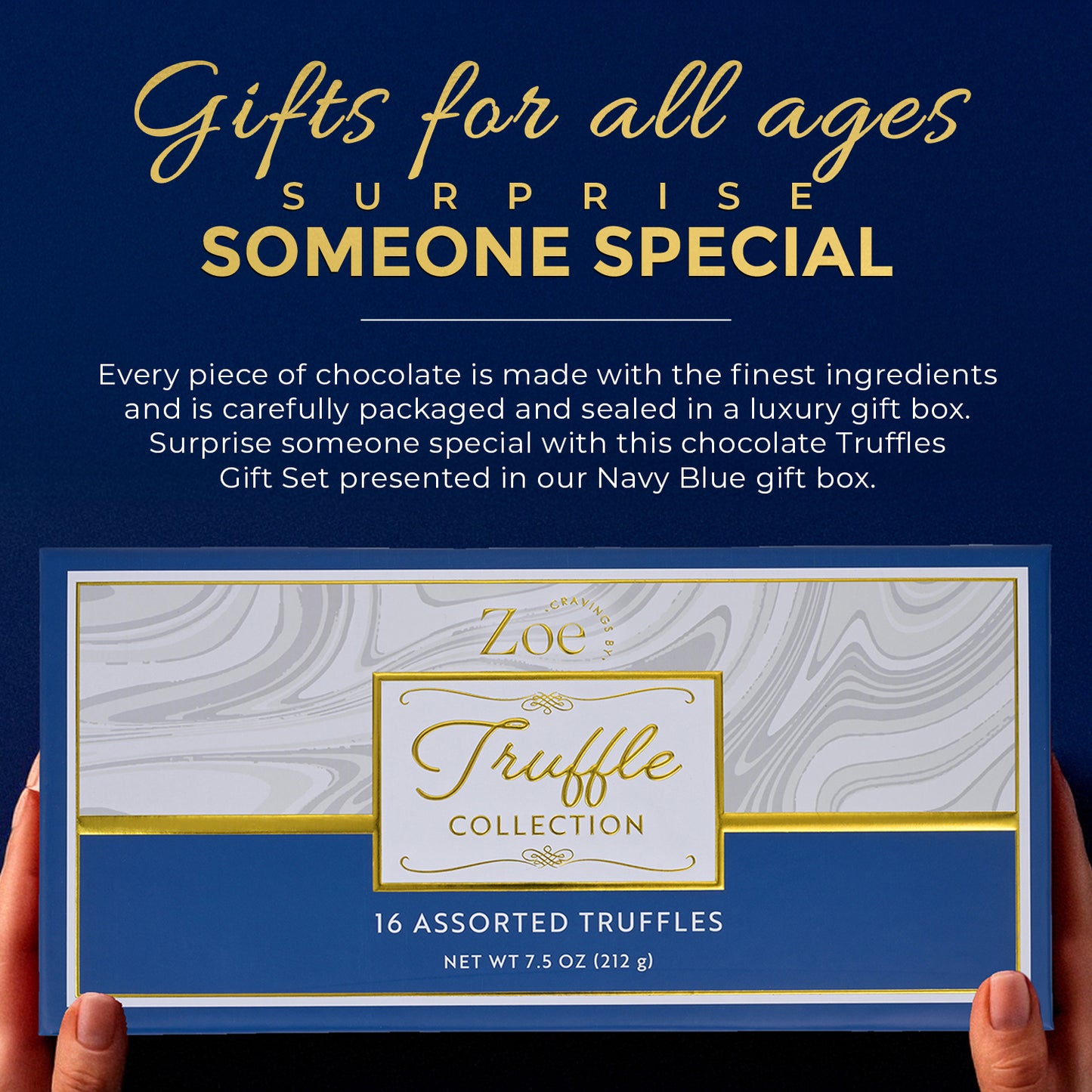 Chocolate Truffles Navy Gift Box