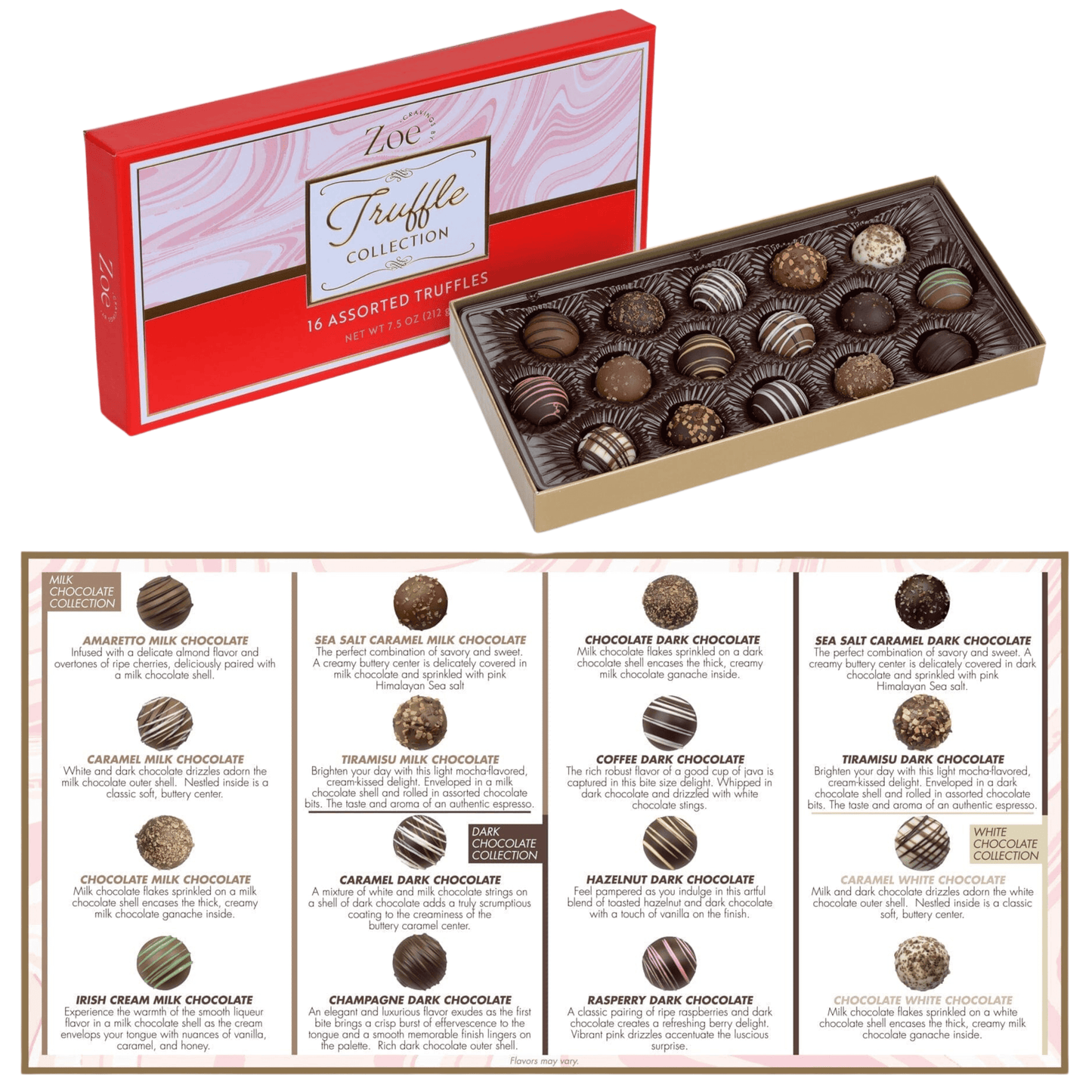 Chocolate Truffles Red Gift Box - Cravings by Zoe - Gourmet Chocolate