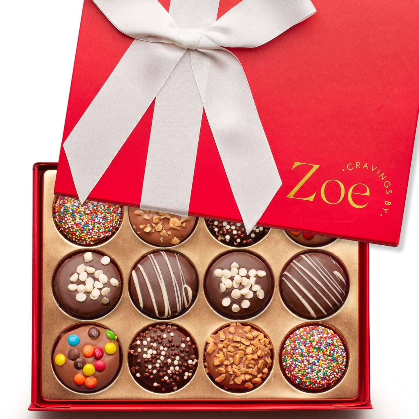 Chocolate Covered Oreos Red Gift Box - Cravings by Zoe - Gourmet Chocolate