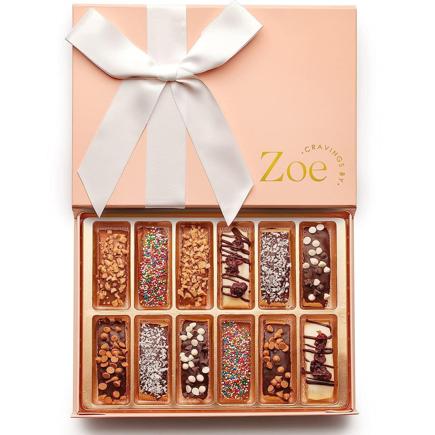 Gourmet Chocolate Biscotti Italian Cookies Chocolate Gift Box Pink - Cravings by Zoe - Gourmet Chocolate