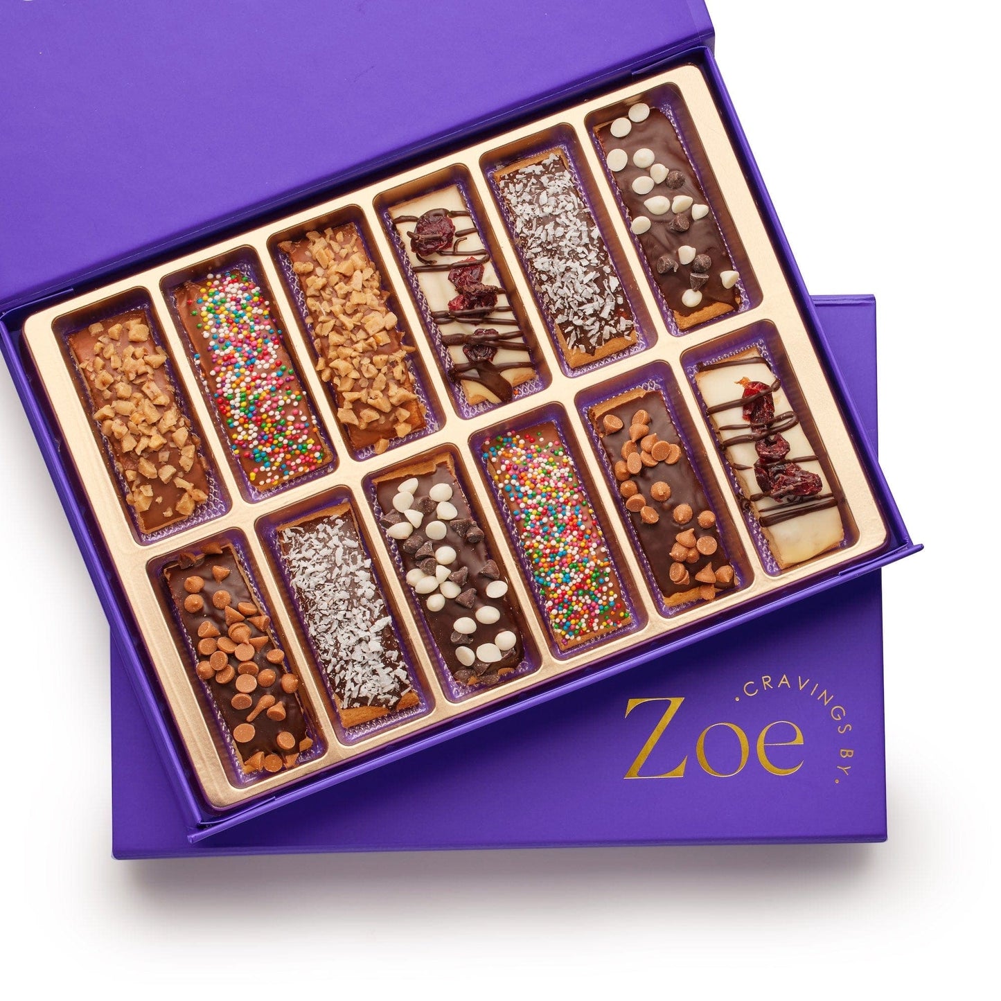 Gourmet Italian Chocolate Biscotti Thank You Gift Box 12 Count - Cravings by Zoe - Gourmet Chocolate