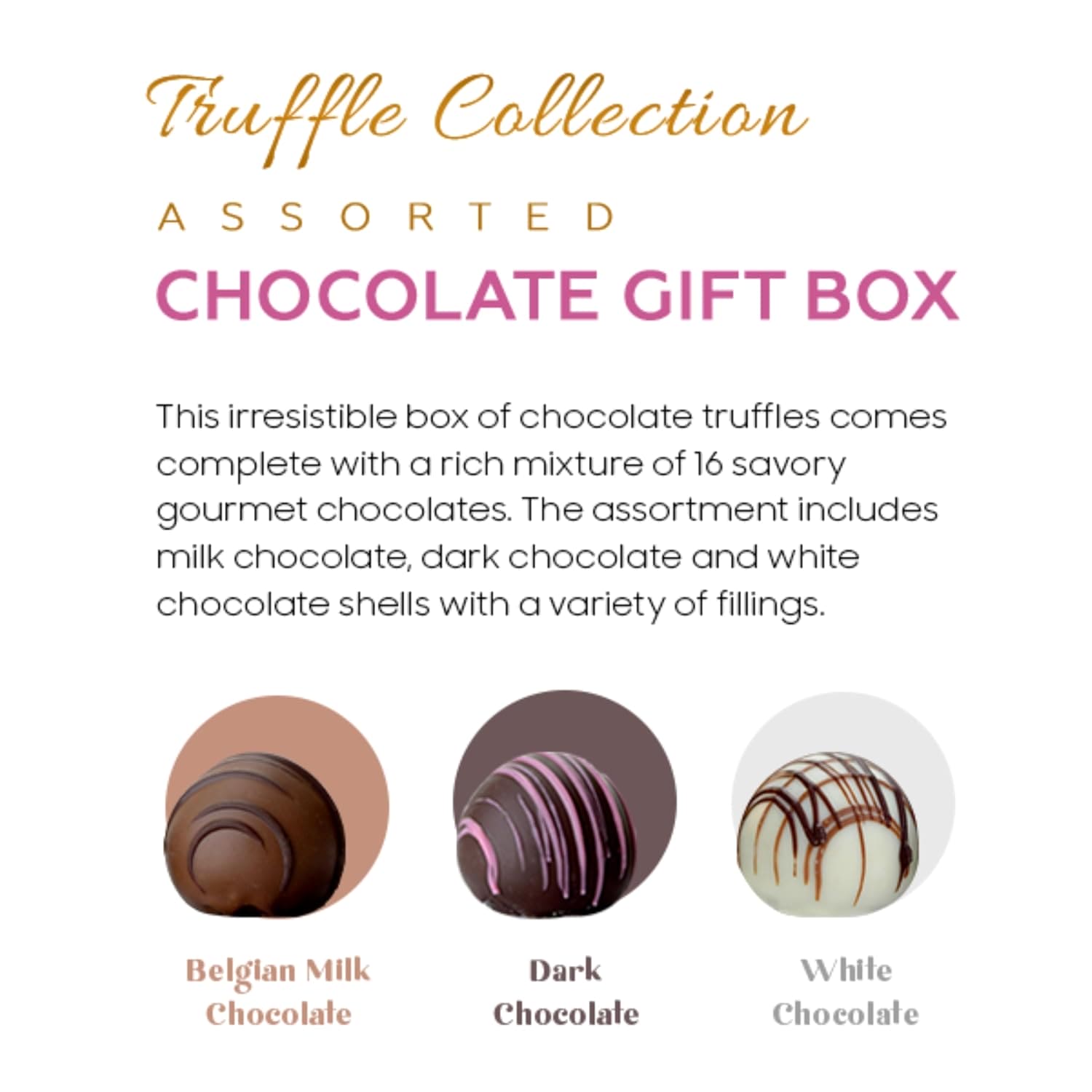 Chocolate Truffles Pink Gift Box - Cravings by Zoe - Gourmet Chocolate