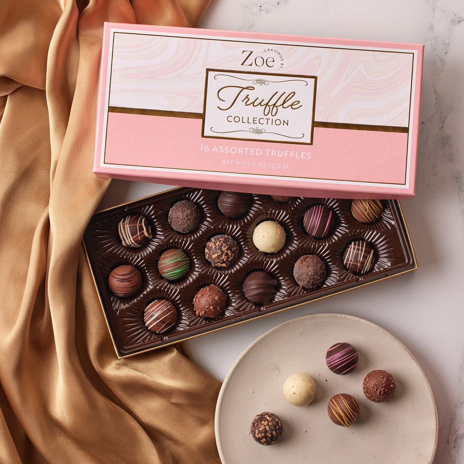 Chocolate Truffles Pink Gift Box - Cravings by Zoe - Gourmet Chocolate